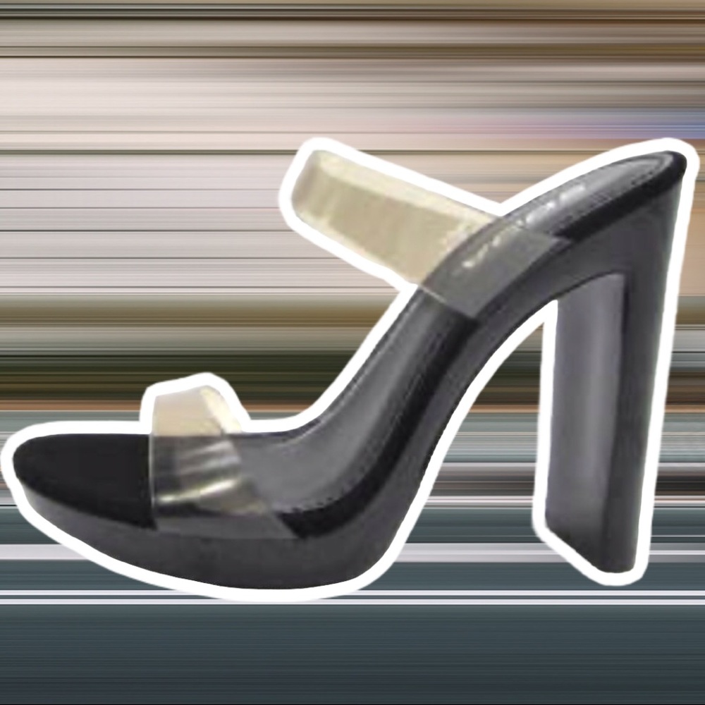 6.5 Known Transparent Smokey Lucite Platform Heel - Picture 8 of 8